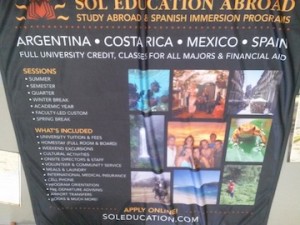 The table cloth of my study abroad program, Sol Education Abroad. 