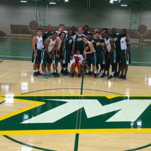 Joshua and the Men's Basketball team